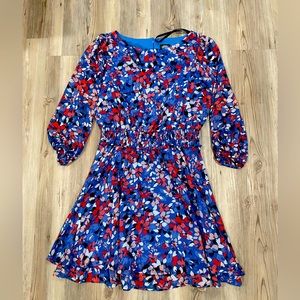 EUC Vince Camuto Size 8 blue, pink, white floral print dress